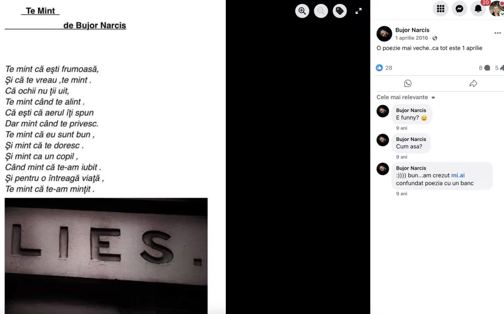 Narcis Bujor scrie și poezii