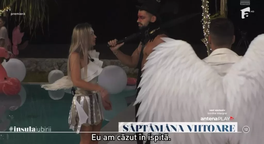 Ella pare că îi mărturisește unei ispite masculine că a cedat tentației