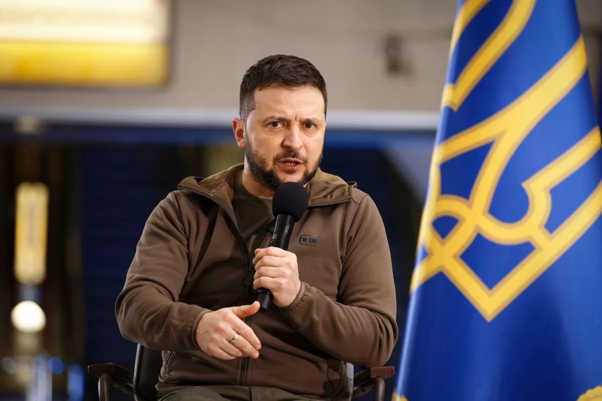 Volodomir Zelenski, în cadrul unei conferințe de presă