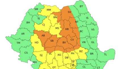 Cod portocaliu de furtuni în centrul țării