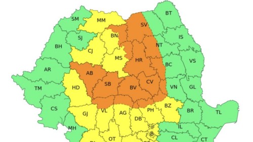 Cod portocaliu de furtuni în centrul țării